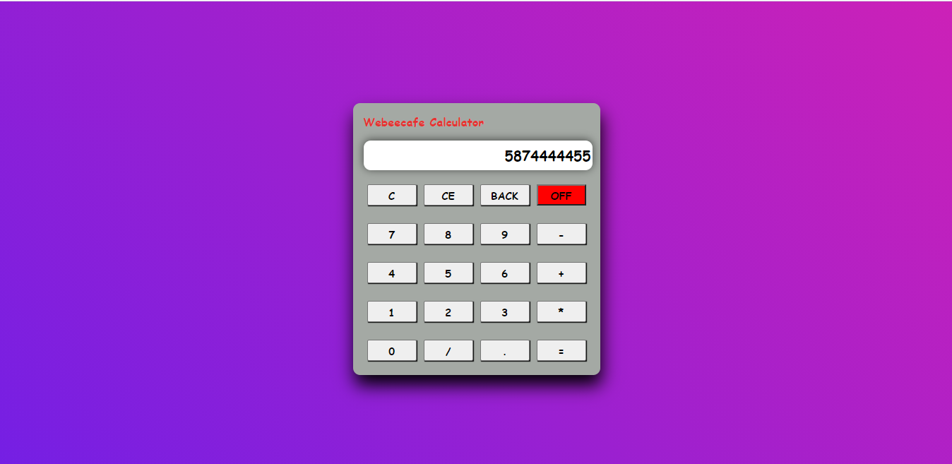 Simple jquery calculator using HTML, CSS and Jquery