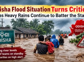 Odisha Flood Situation Turns Critical as Heavy Rains Continue